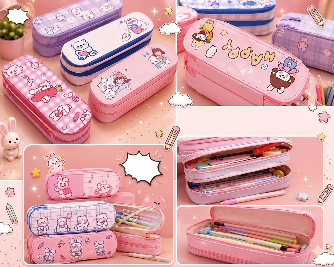 Double Decor Pencil Pouch