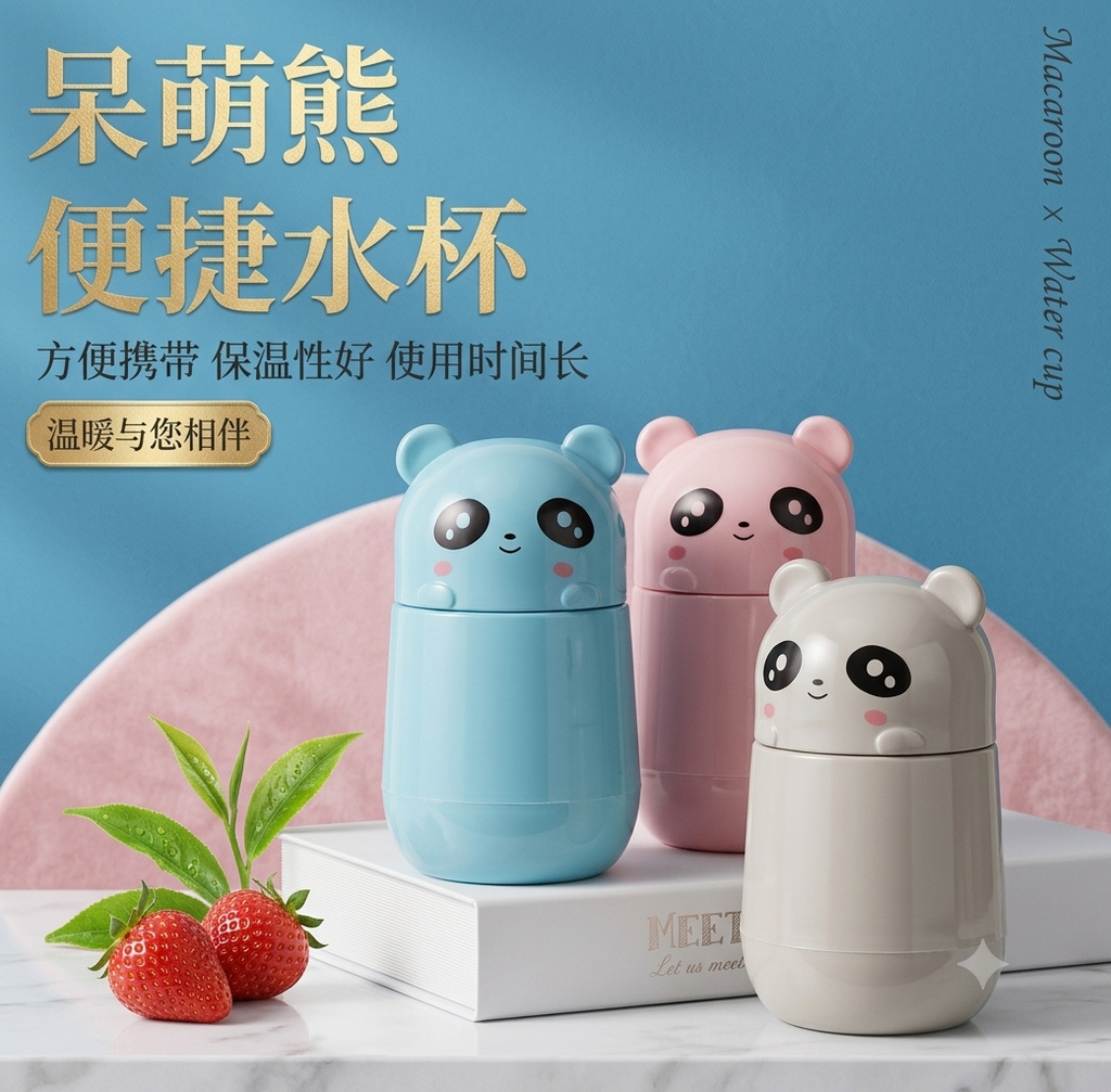 Panda Glass Bottle