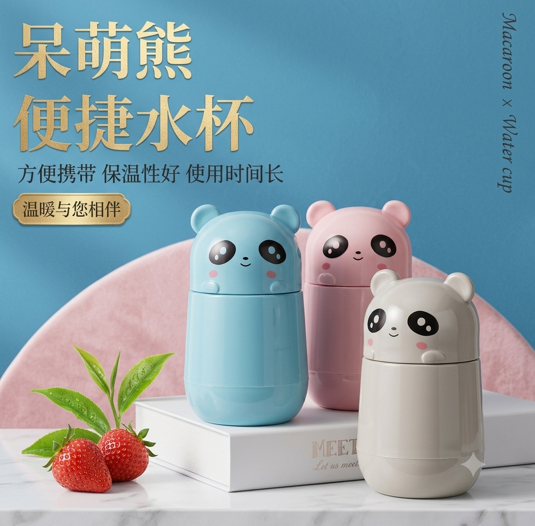 Panda Glass Bottle