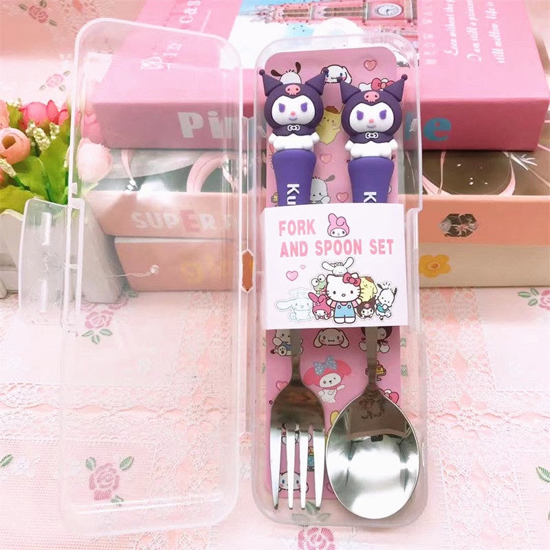 Kuromi Cutlery Set