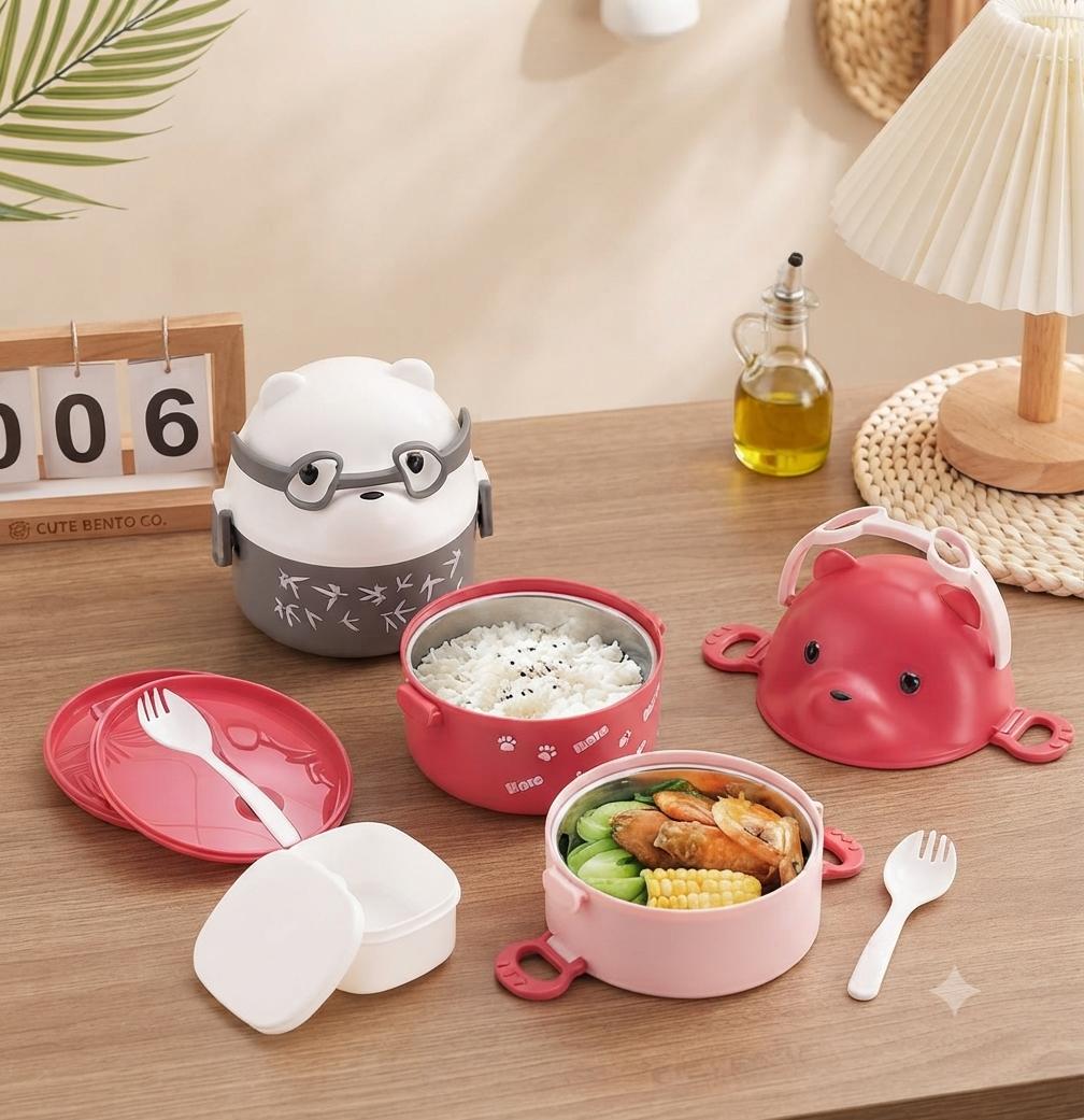 Specs Style Stainless Steel Leak Proof Lunch Box