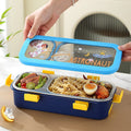 2 Compartment Lunch box Printed (Leak Proof)