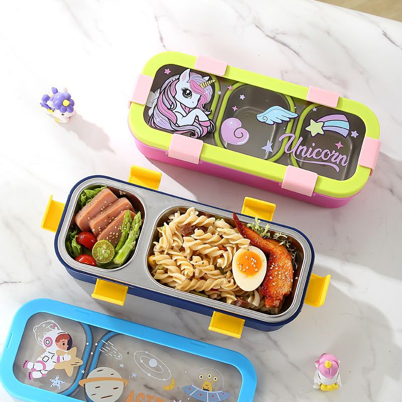 3 Compartment Printed Lunch box (Leak proof)
