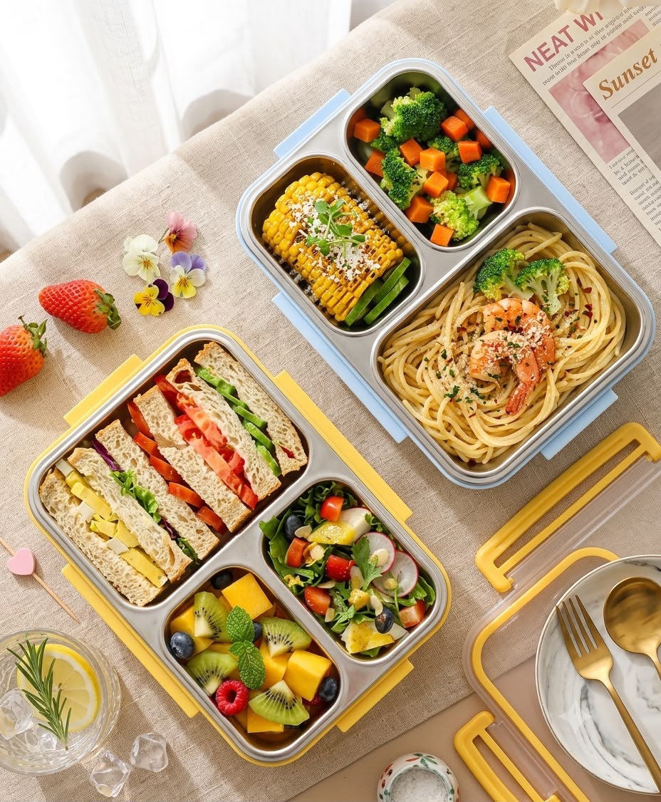 SS Leak Proof 3 compartment Lunch Box